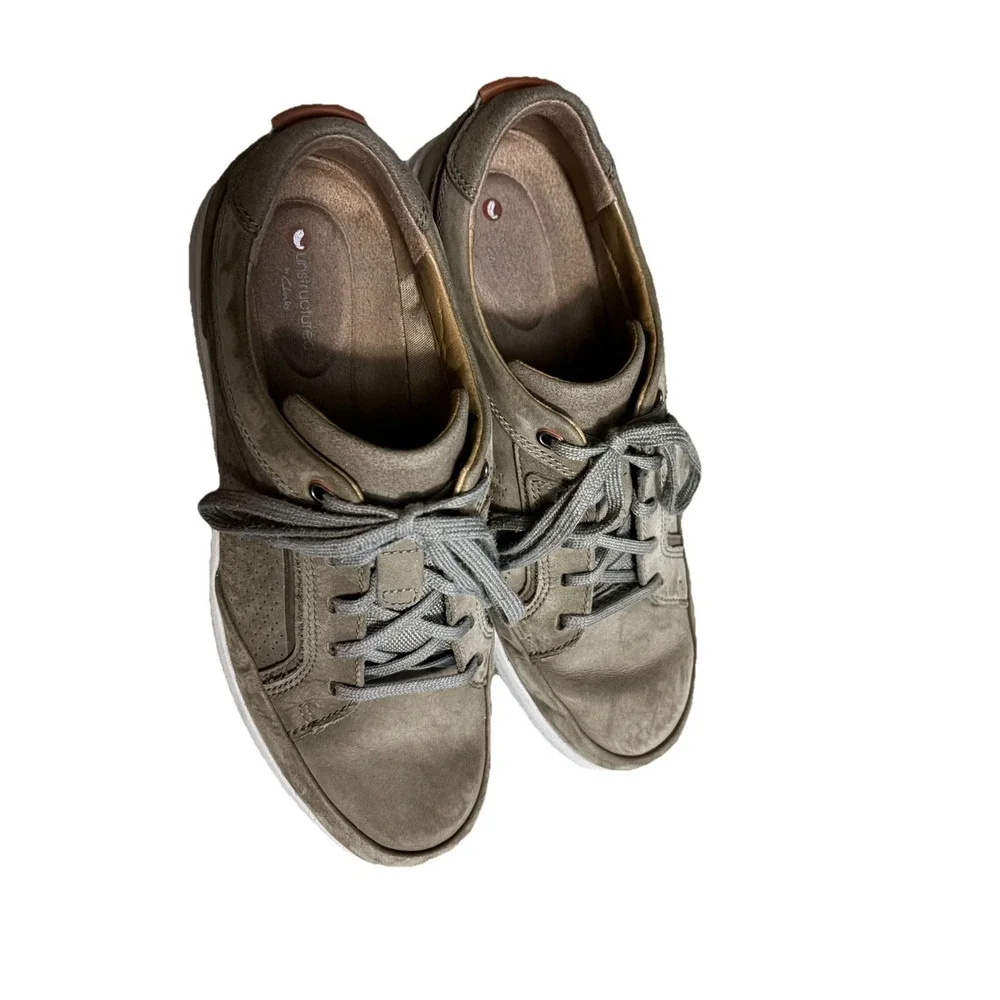 Men's Clarks Unstructured Beige Step Casual Shoes Durable Sole Size 8.5 M